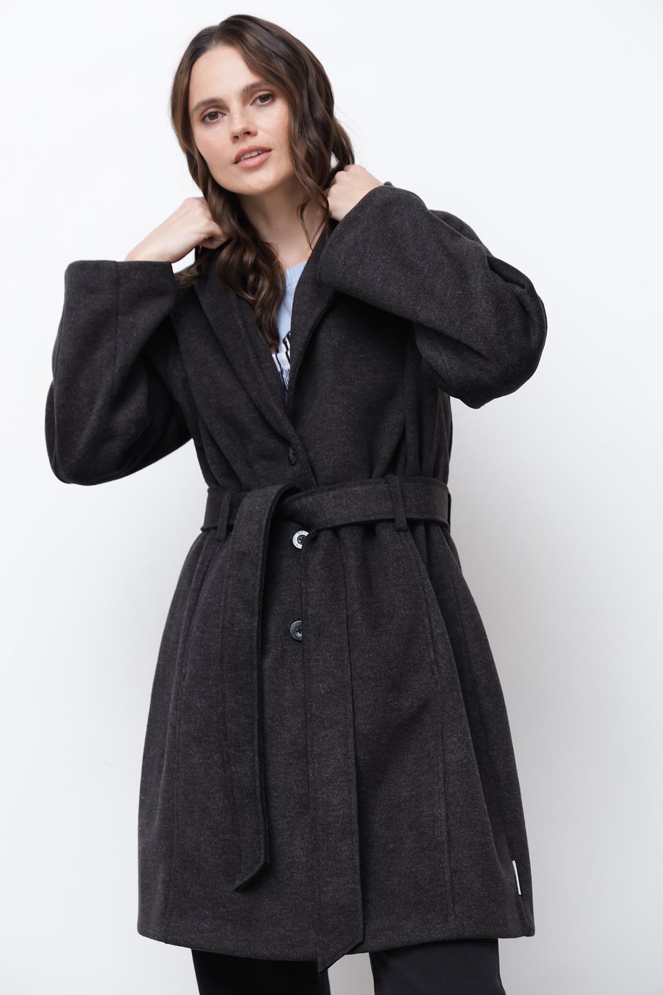 Пальто Broadway с капюшоном графит