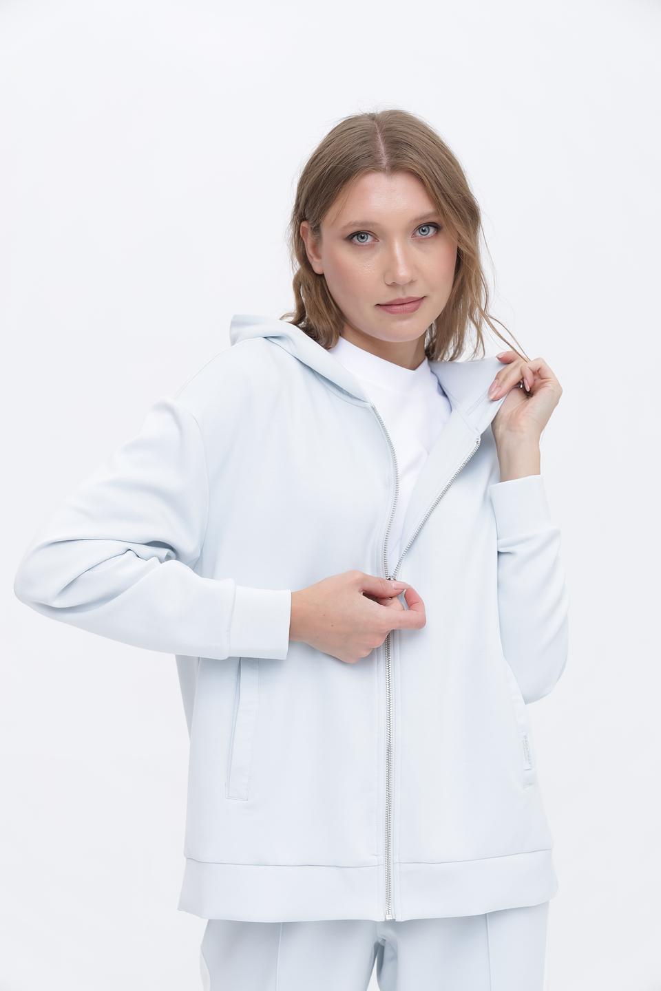 Толстовка Broadway на молнии голубая