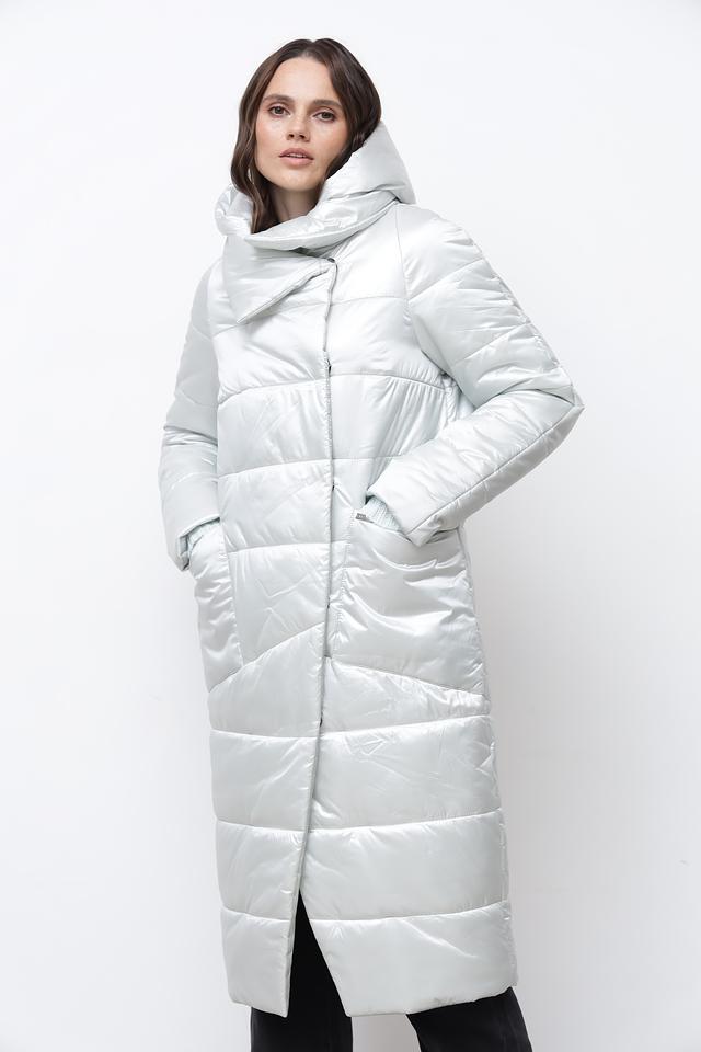 Пальто Beatris стеганое серебристое