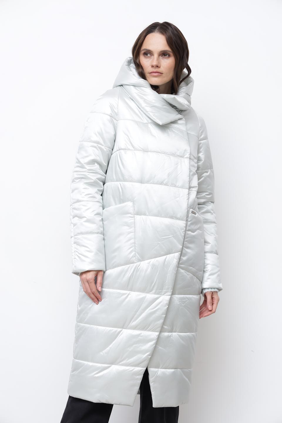 Пальто Beatris стеганое серебристое