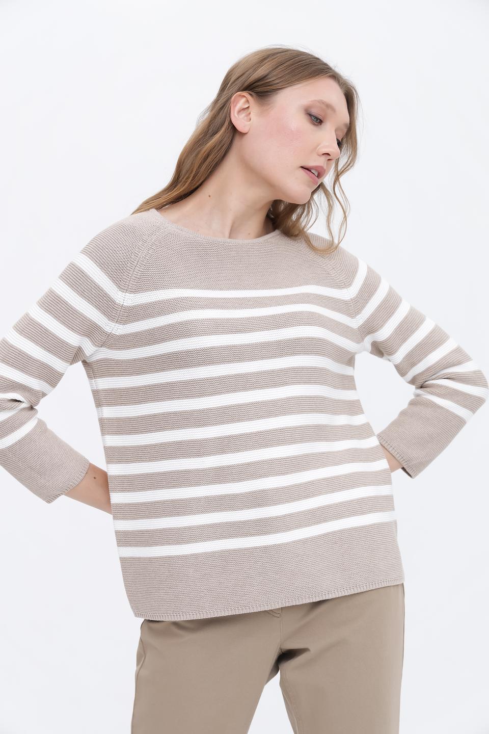 Пуловер Gerry Weber в полоску бежевый