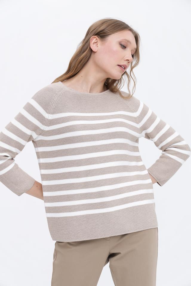 Пуловер Gerry Weber в полоску бежевый