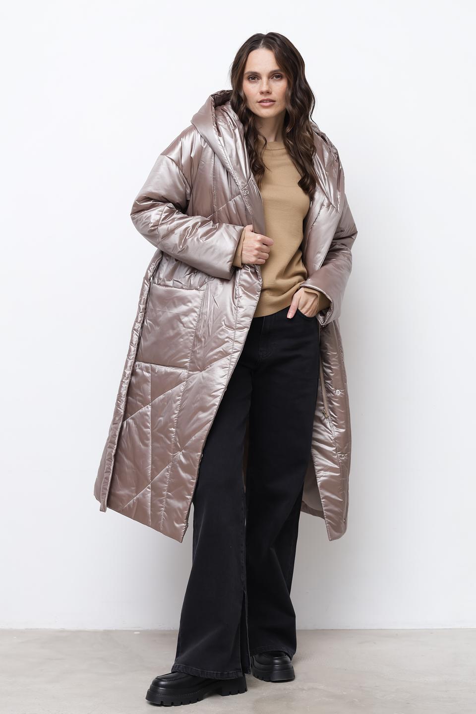 Пальто Beatris стеганое бронзовое
