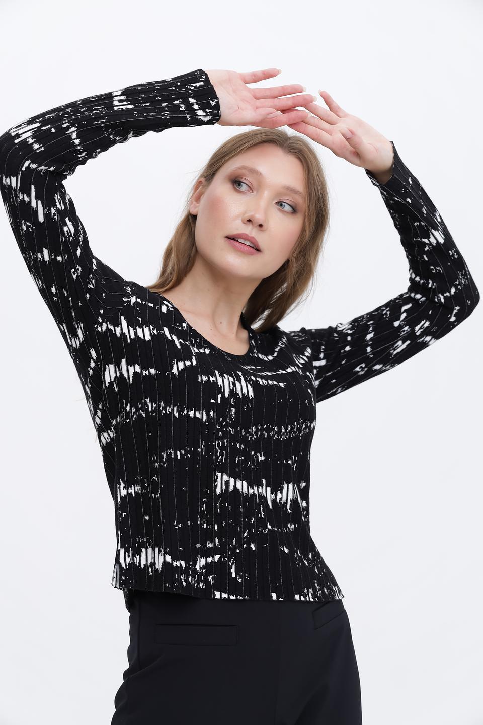 Пуловер Taifun с принтом чёрный