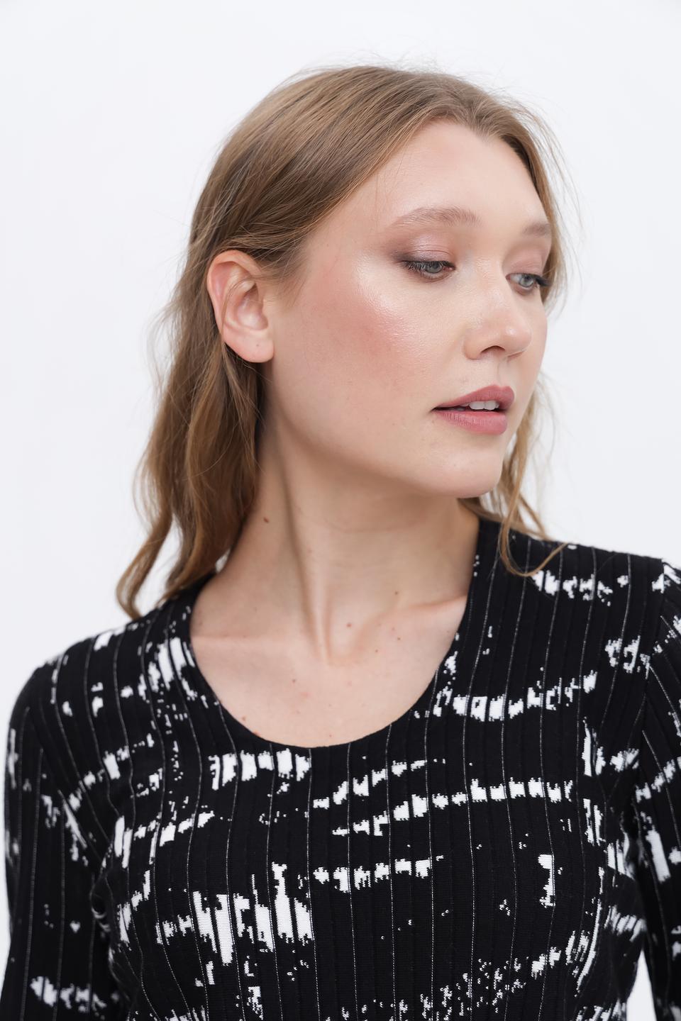 Пуловер Taifun с принтом чёрный