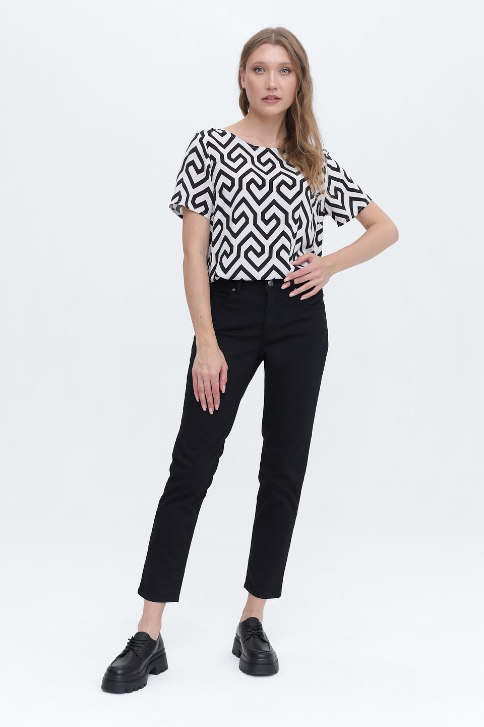 Джинсы Oui чёрные прямые