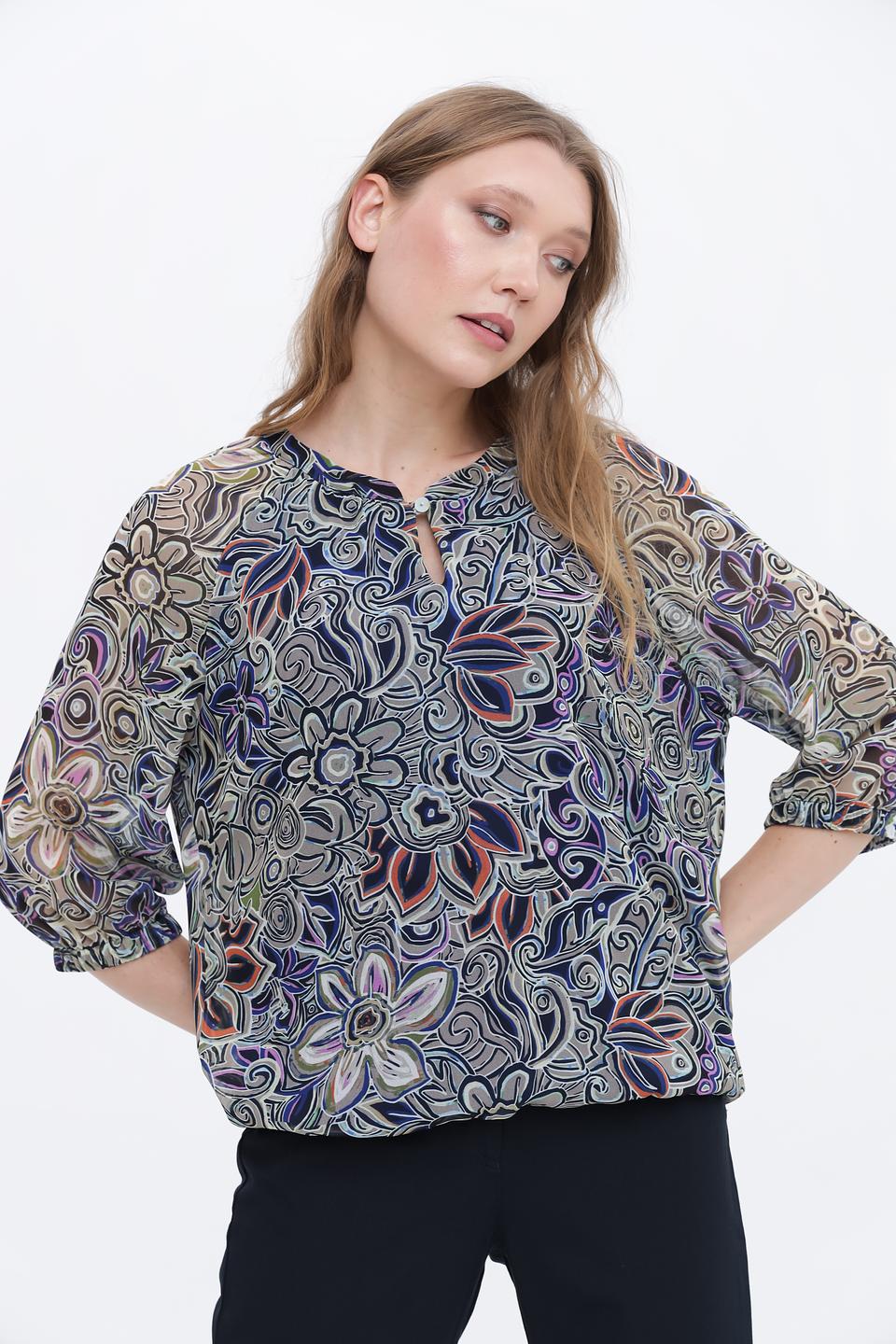 Блуза Bianca с цветочным принтом