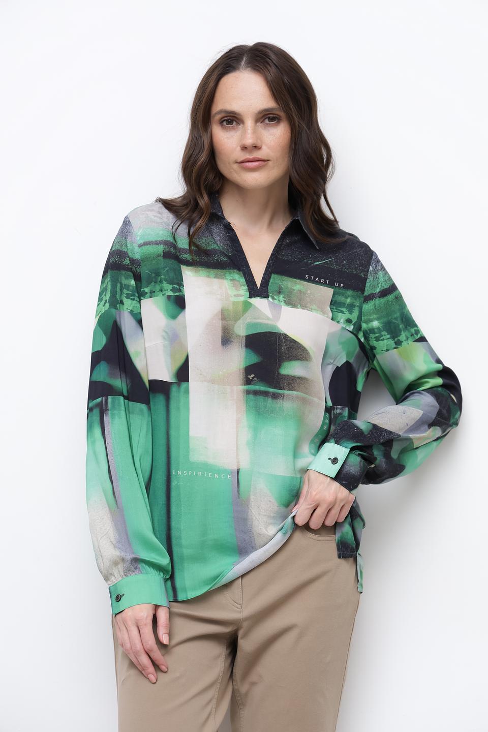 Блуза Lecomte с абстрактным принтом