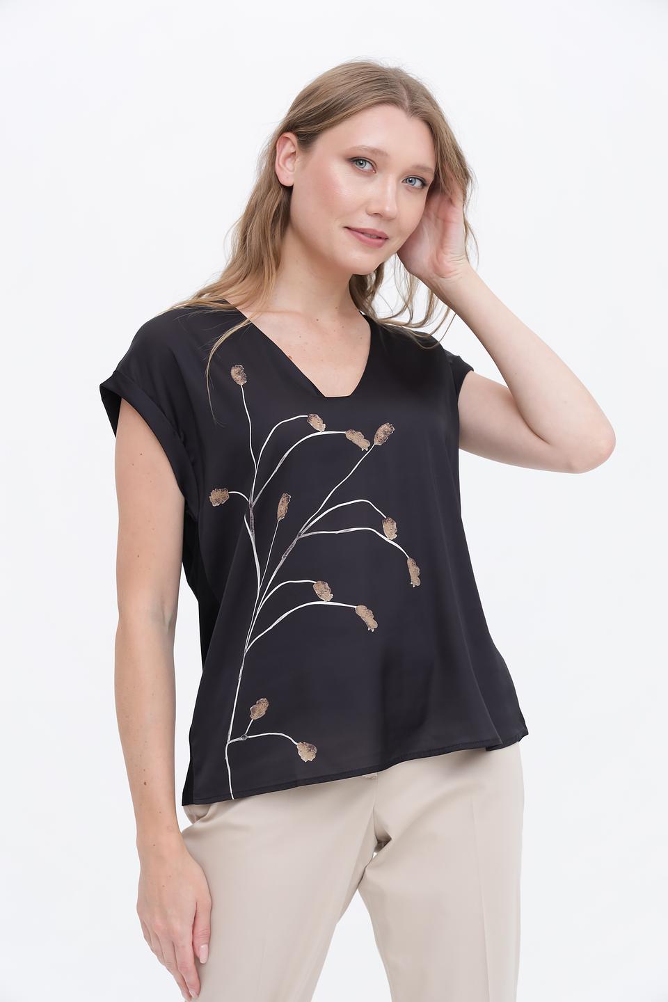 Блуза Taifun с растительным принтом
