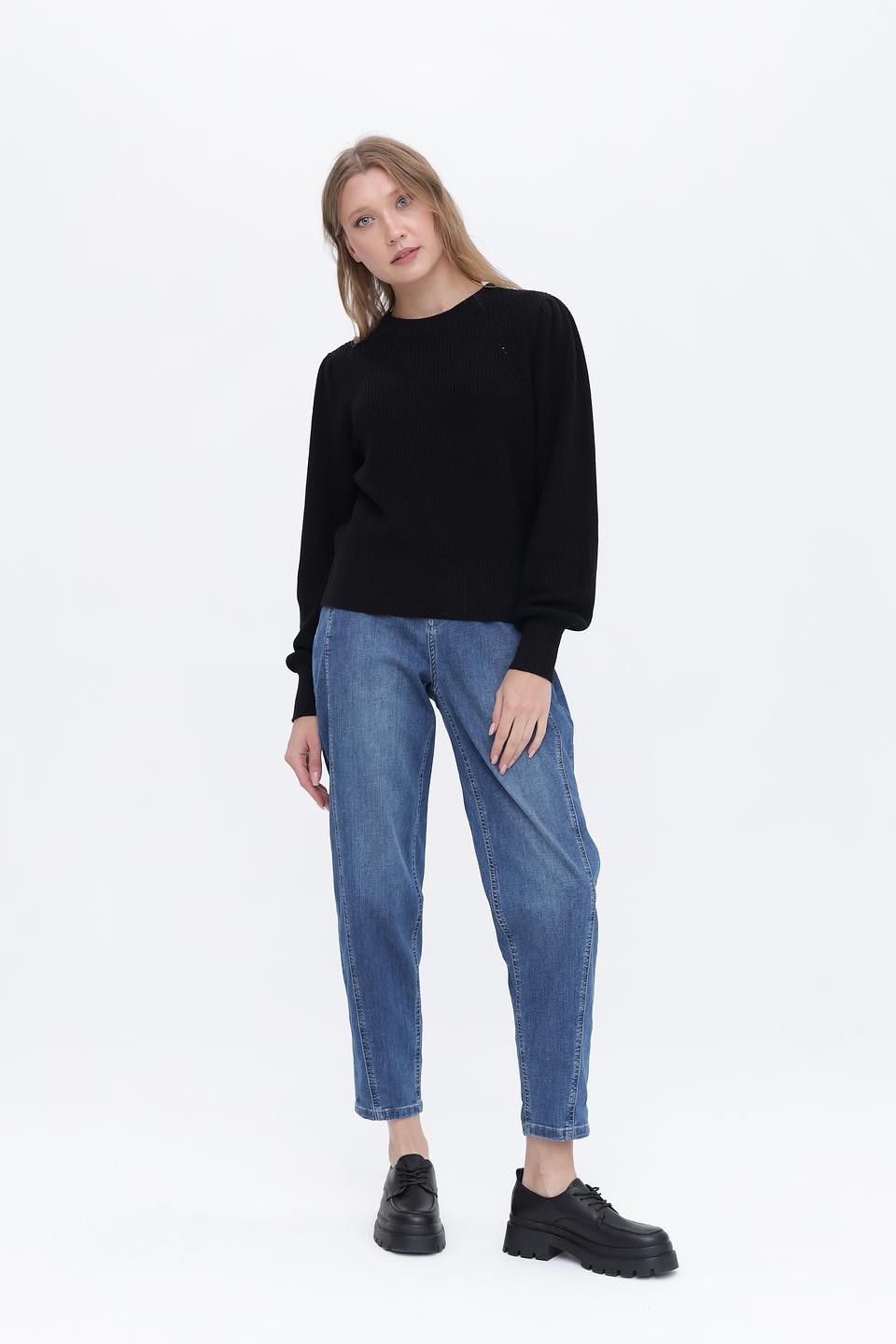 Пуловер Taifun чёрный с косами