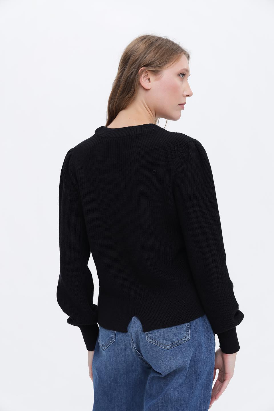 Пуловер Taifun чёрный с косами