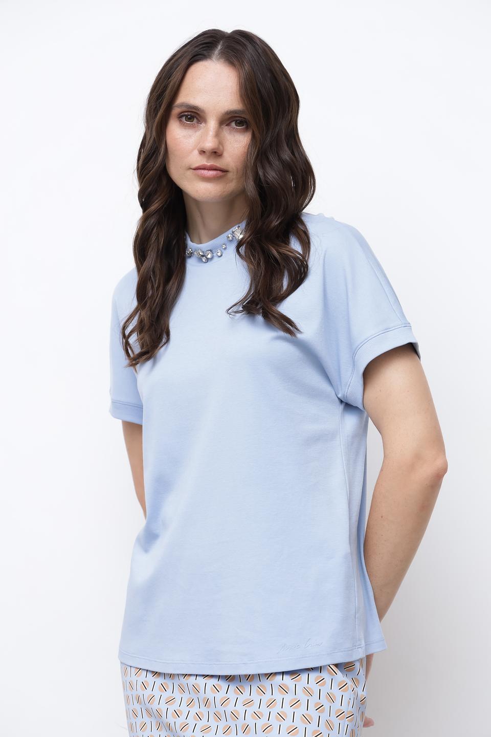 Футболка Marc Cain голубая с декором