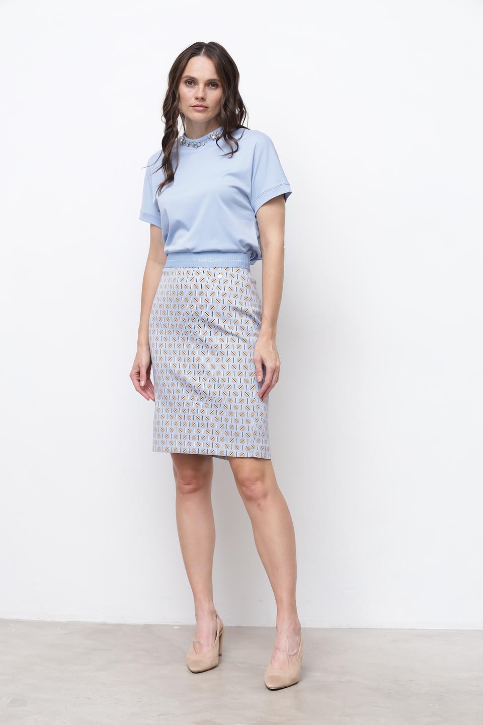 Футболка Marc Cain голубая с декором