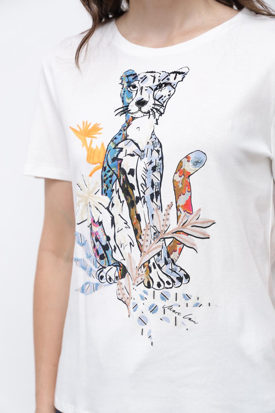 Футболка Marc Cain с принтом леопарда