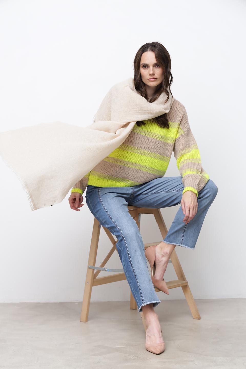 Шарф Marc Cain в полоску бежевый