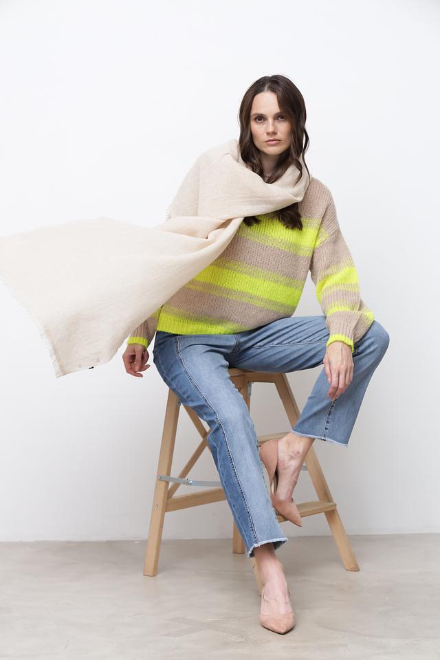 Шарф Marc Cain в полоску бежевый