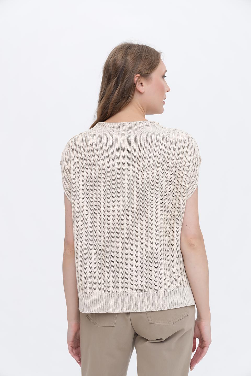 Жилет Lecomte вязаный бежевый