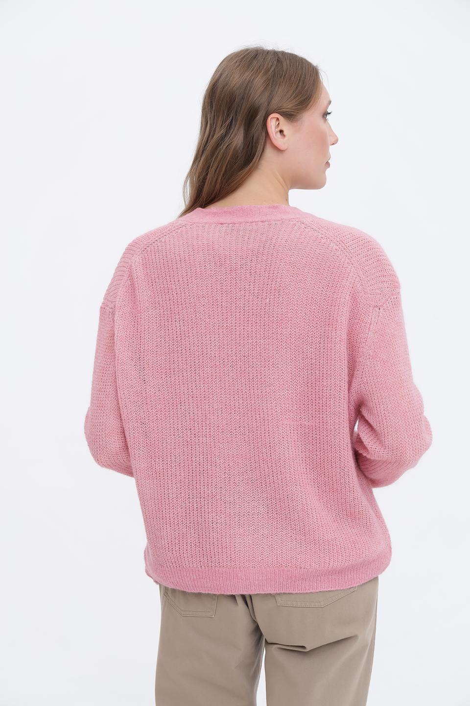 Кардиган Lecomte вязаный розовый