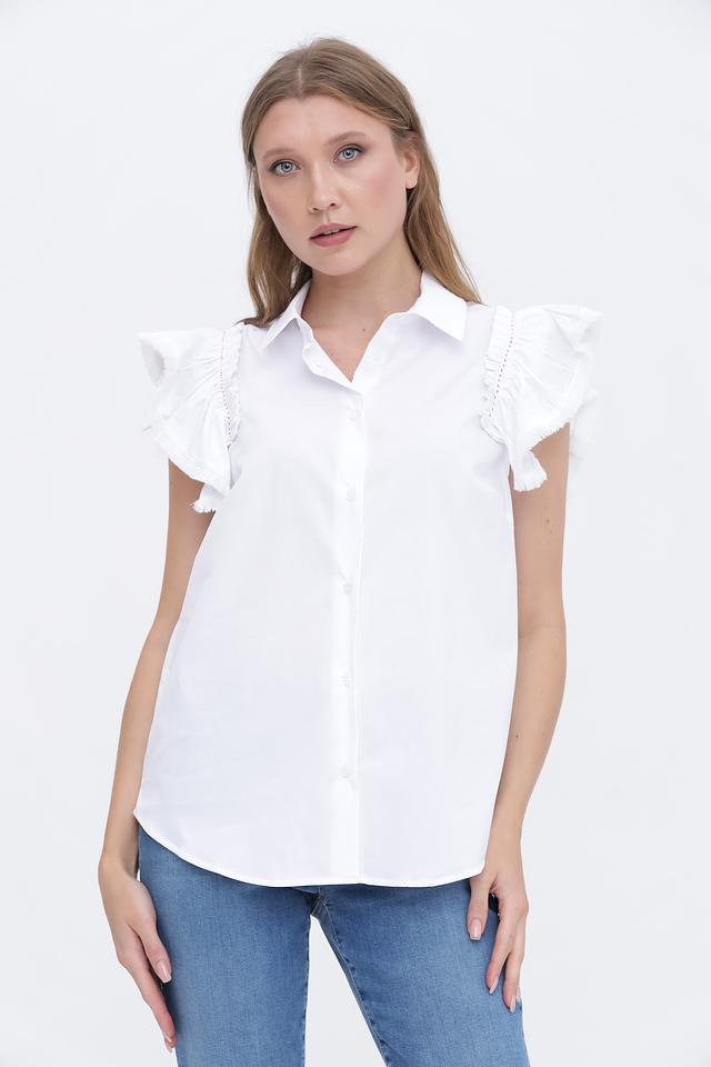 Блуза Monari с воланами белый