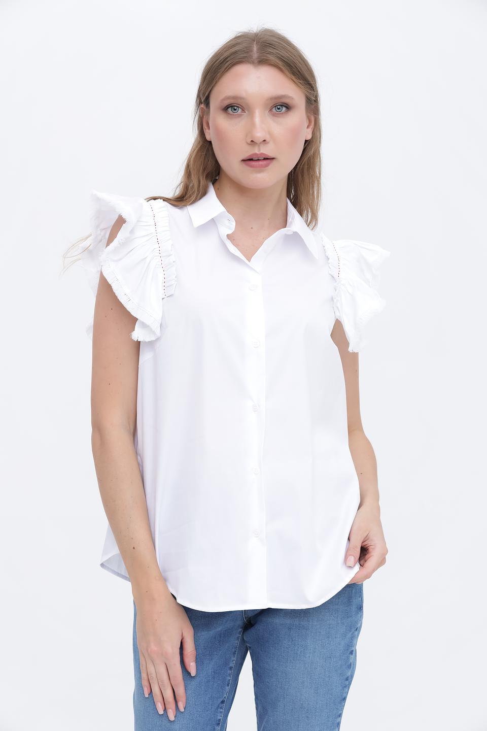 Блуза Monari с воланами белый