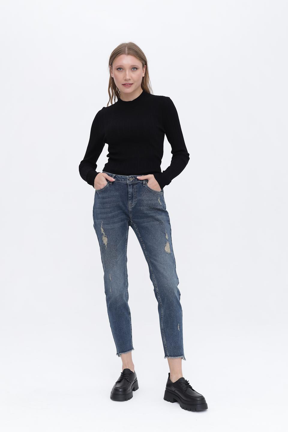 Джинсы Monari с кристаллами, синие