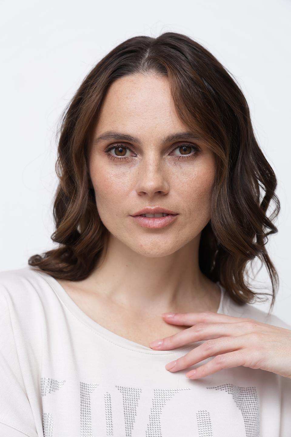 Футболка Monari с принтом бежевая