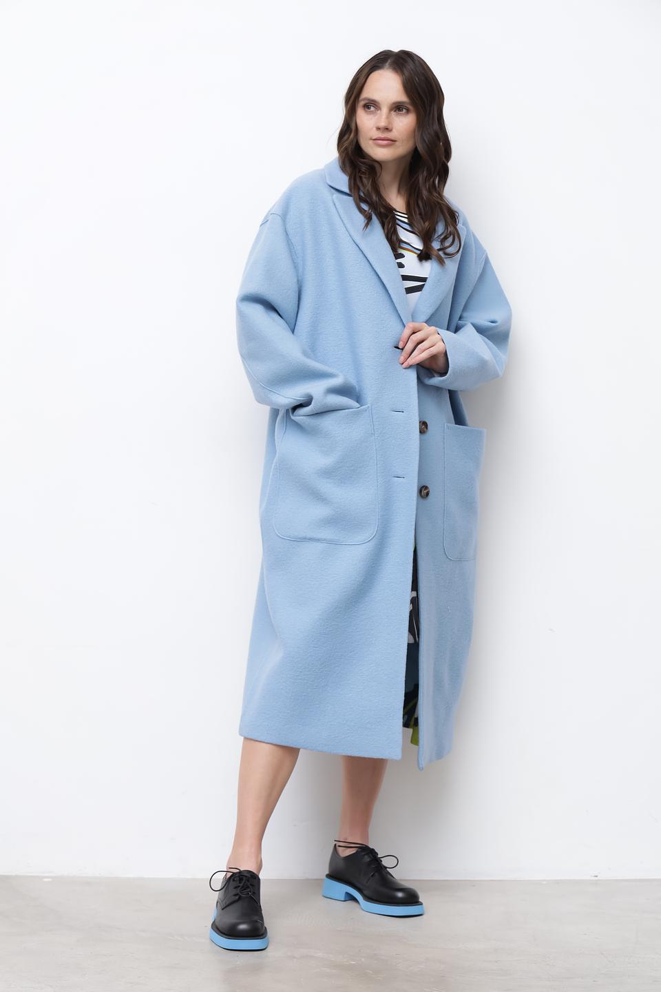 Пальто Bugatti голубое оверсайз
