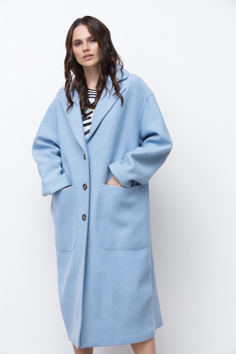 Пальто Bugatti голубое оверсайз