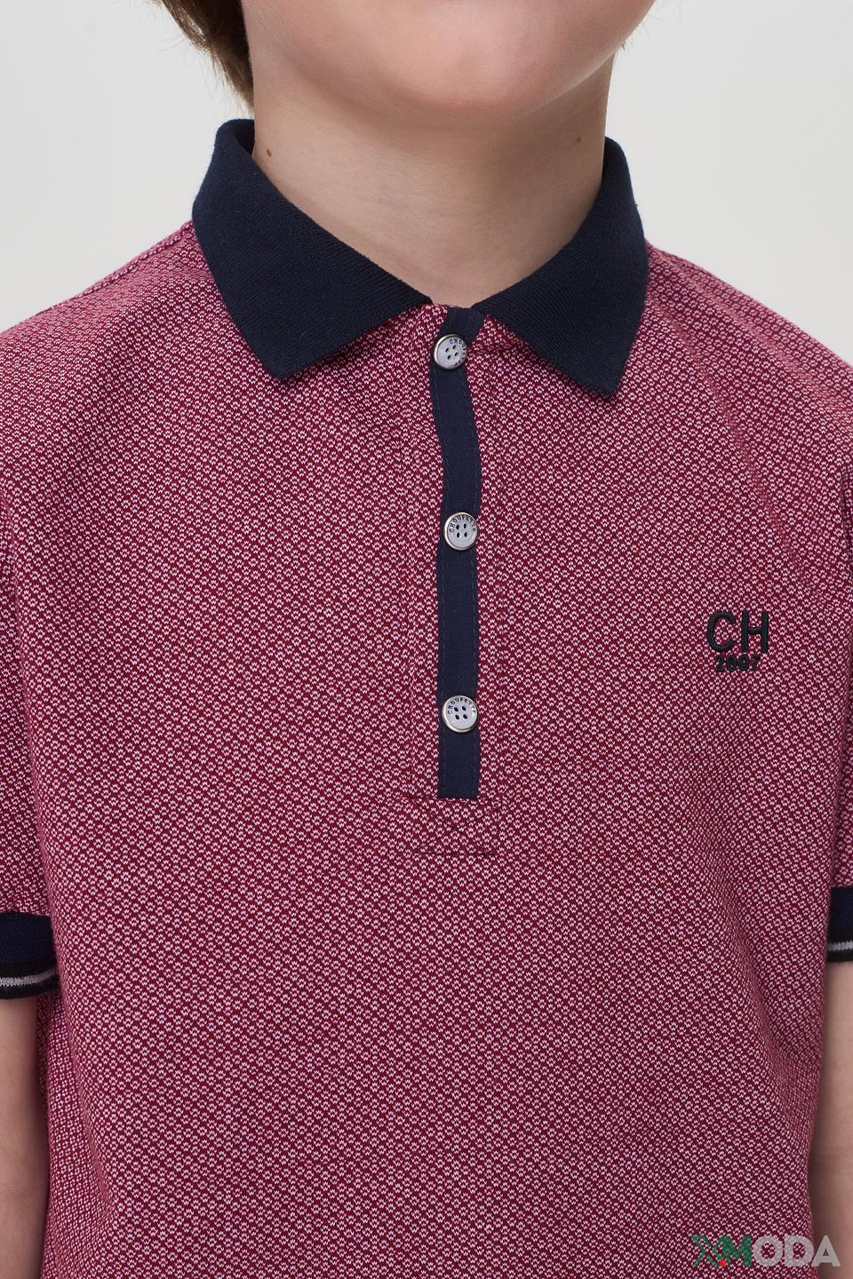 Рубашка-поло Choupette бордово-белая