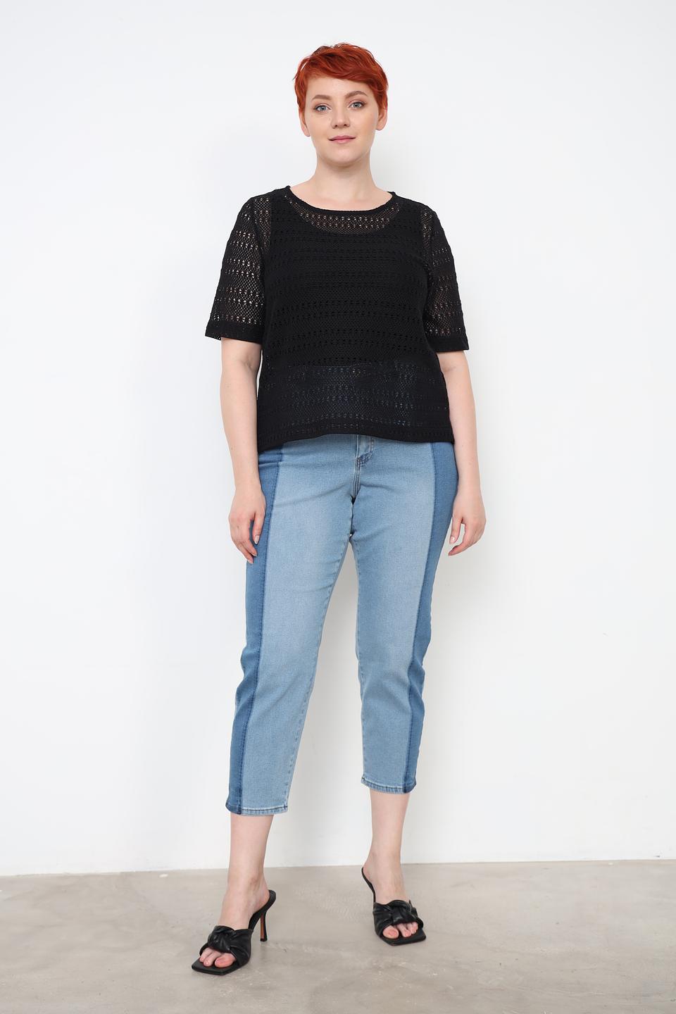 Пуловер Taifun чёрный ажурный