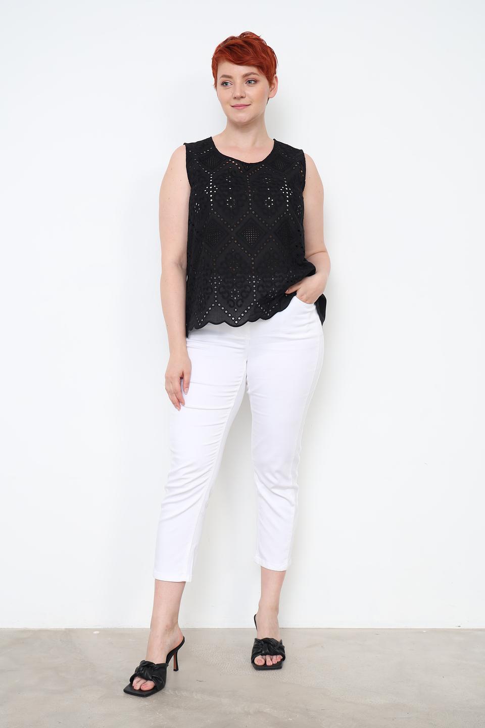 Топ You Just White чёрный с кружевом