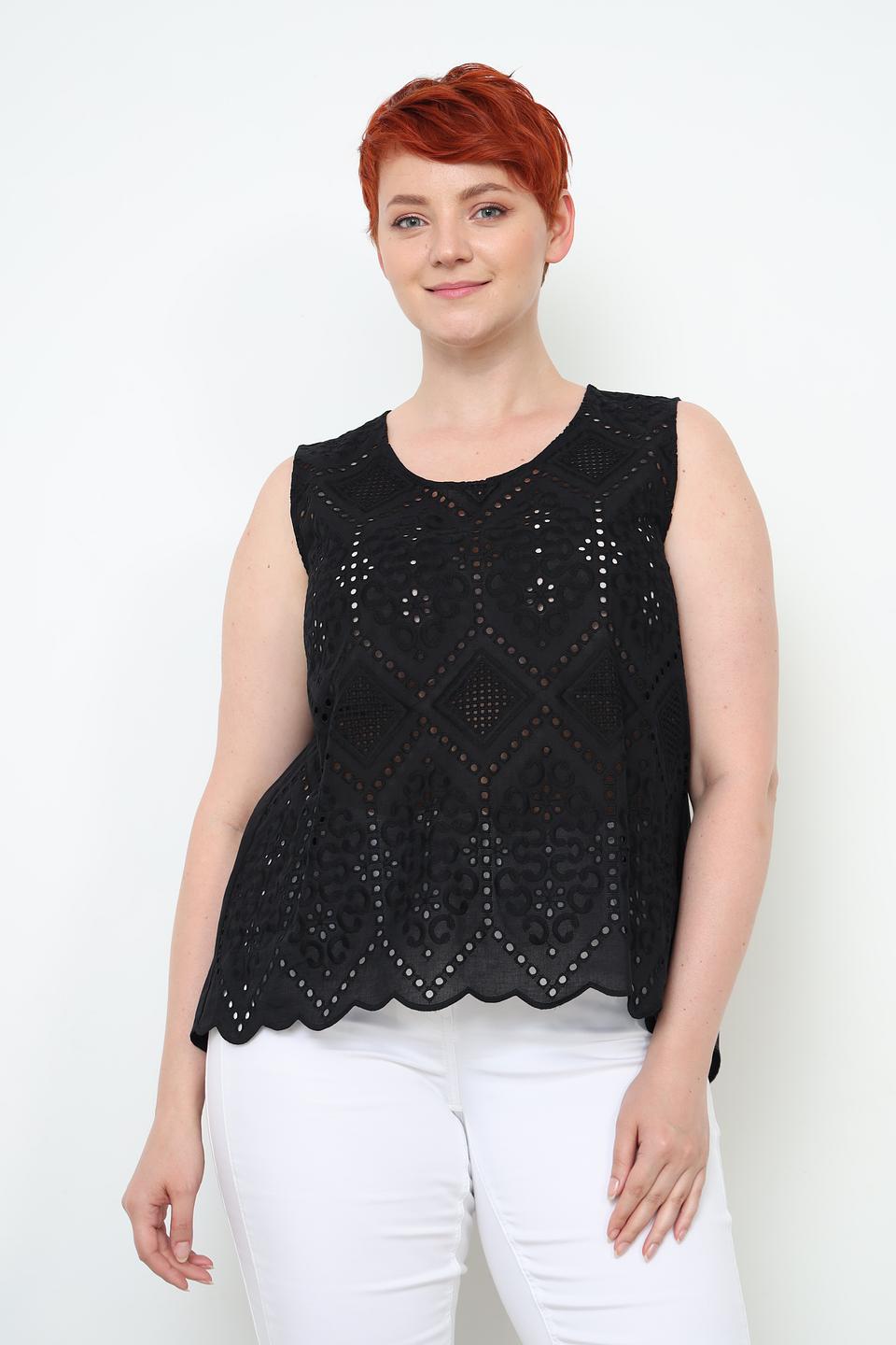 Топ You Just White чёрный с кружевом