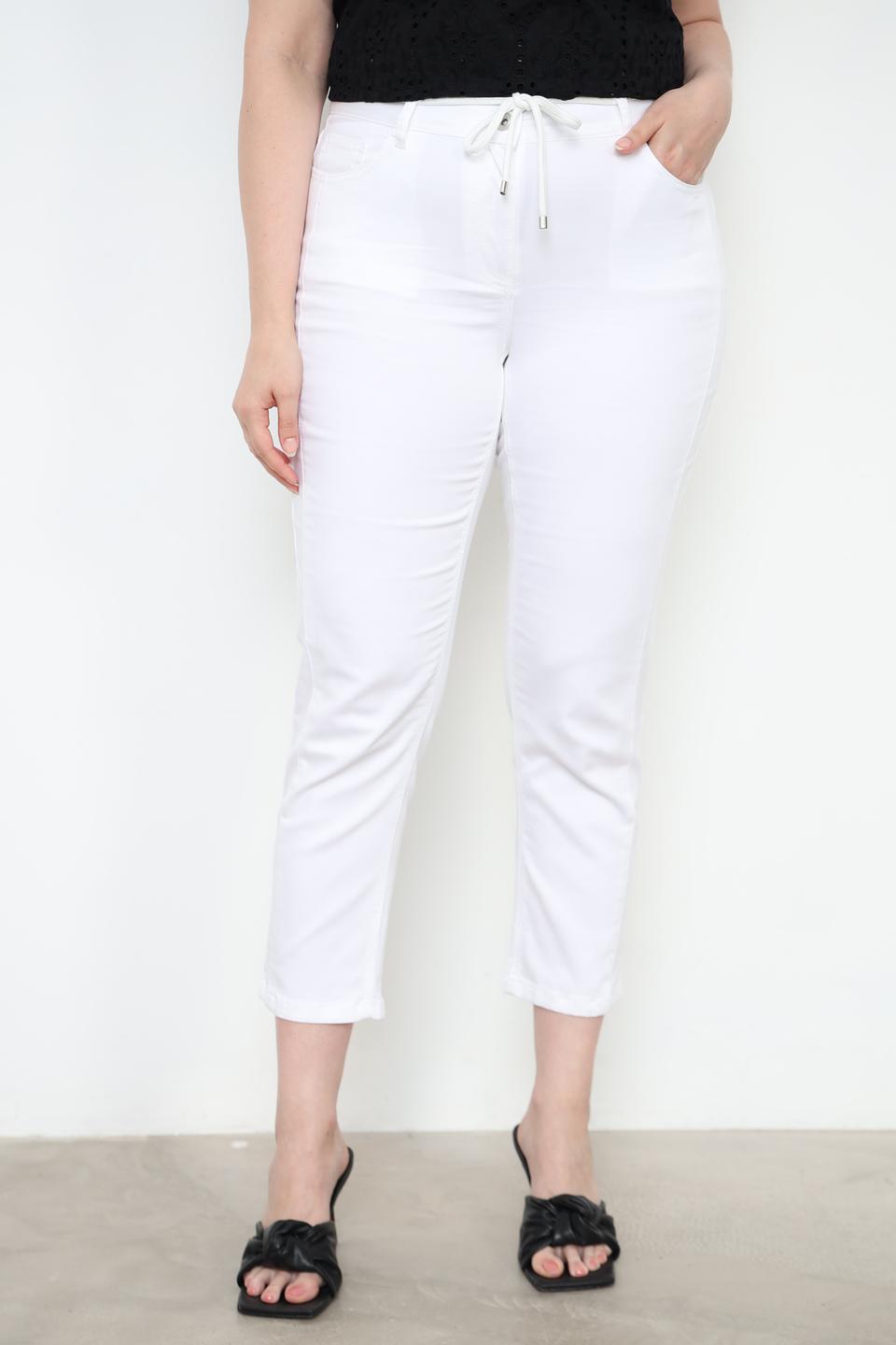 Джинсы Frapp белые с завязками