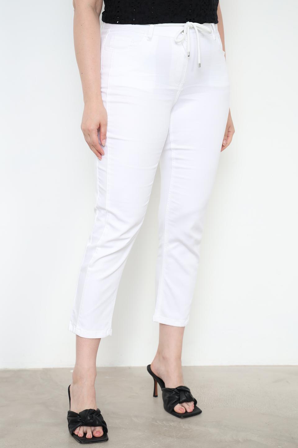 Джинсы Frapp белые с завязками