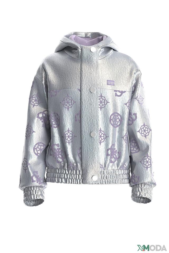 Куртка Guess с логотипом серебристая