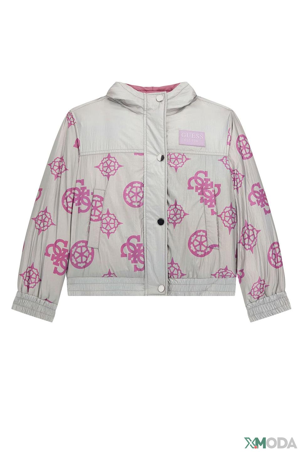 Куртка Guess с логотипом серебристая