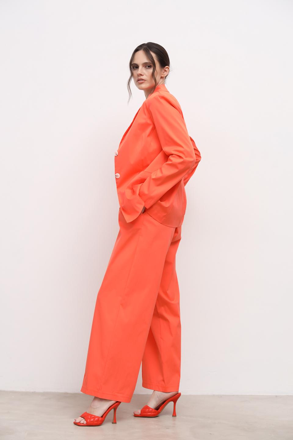 Брюки палаццо You Just White оранжевые