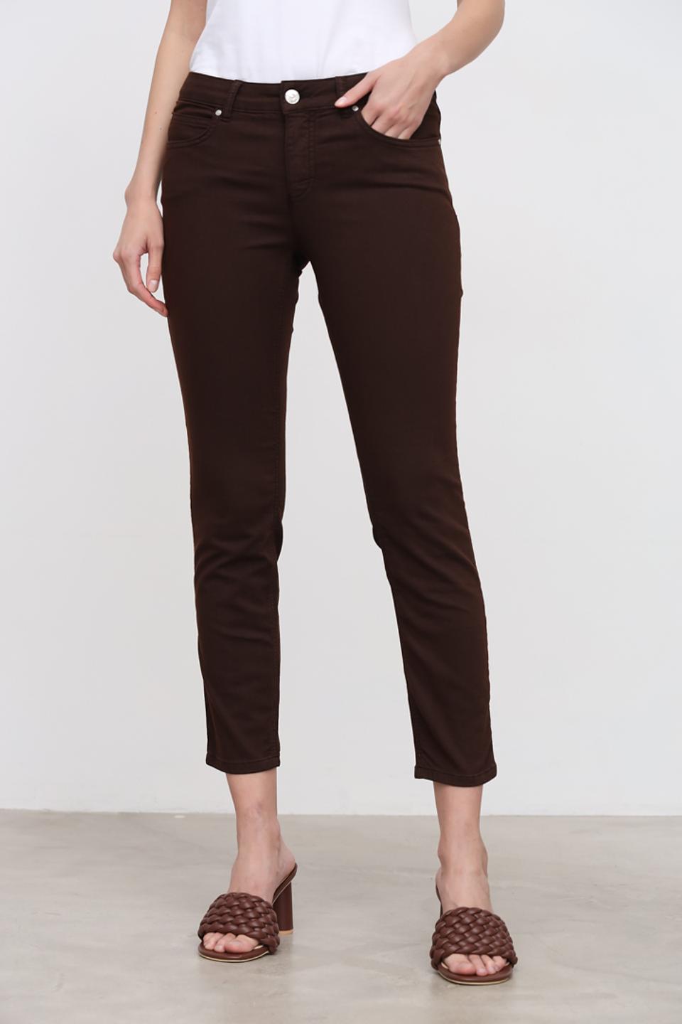 Джинсы слим-фит Oui коричневые