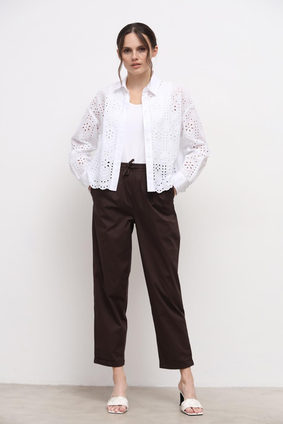 Брюки кюлоты Oui коричневые