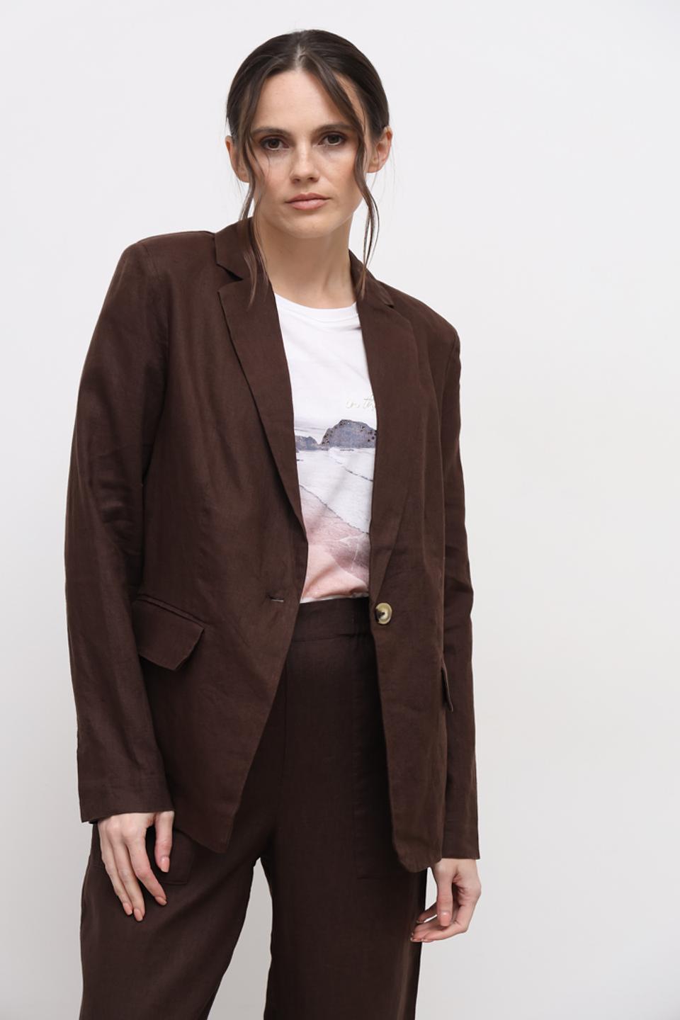 Жакет Oui женский коричневый