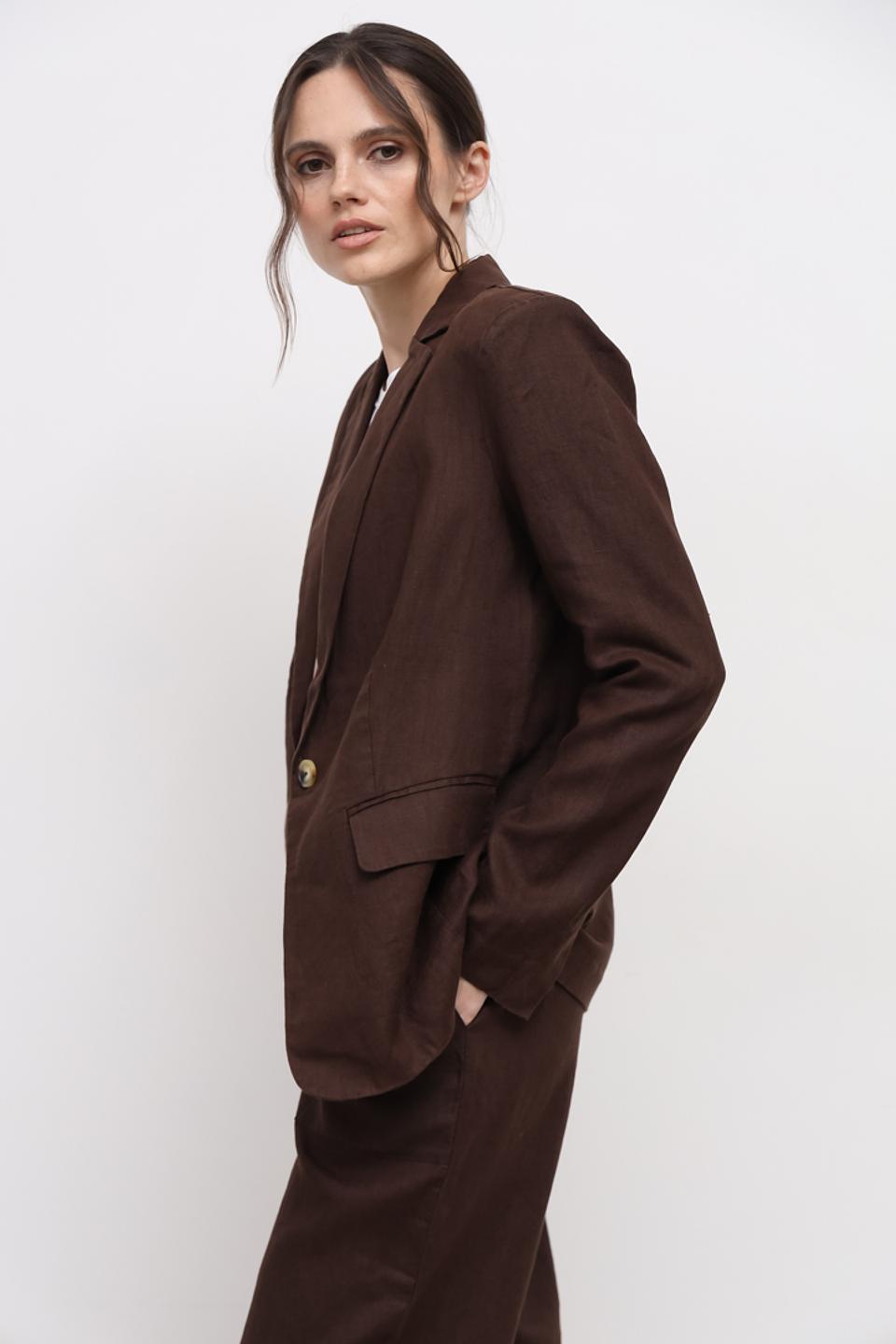 Жакет Oui женский коричневый