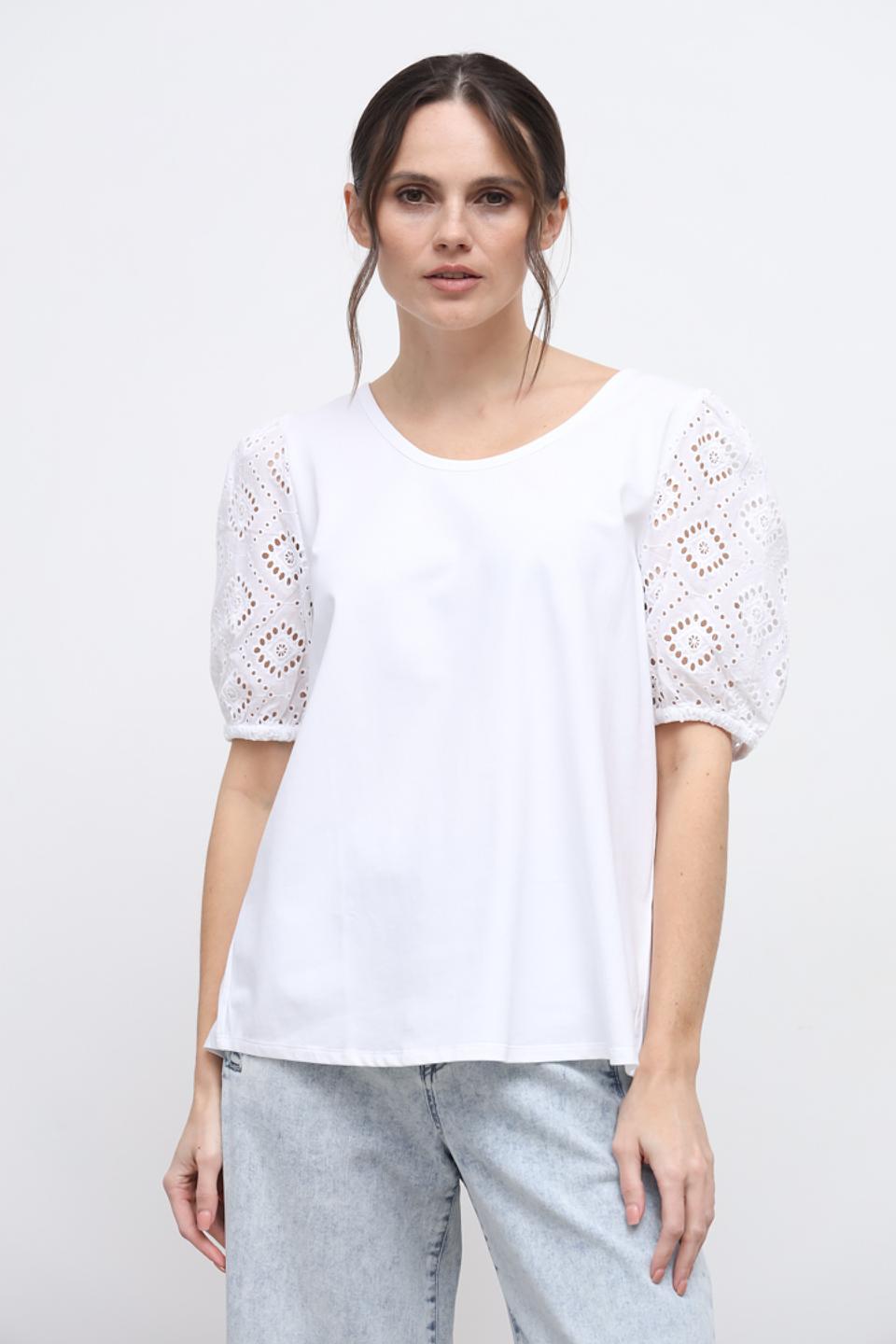 Футболка Oui с кружевными рукавами