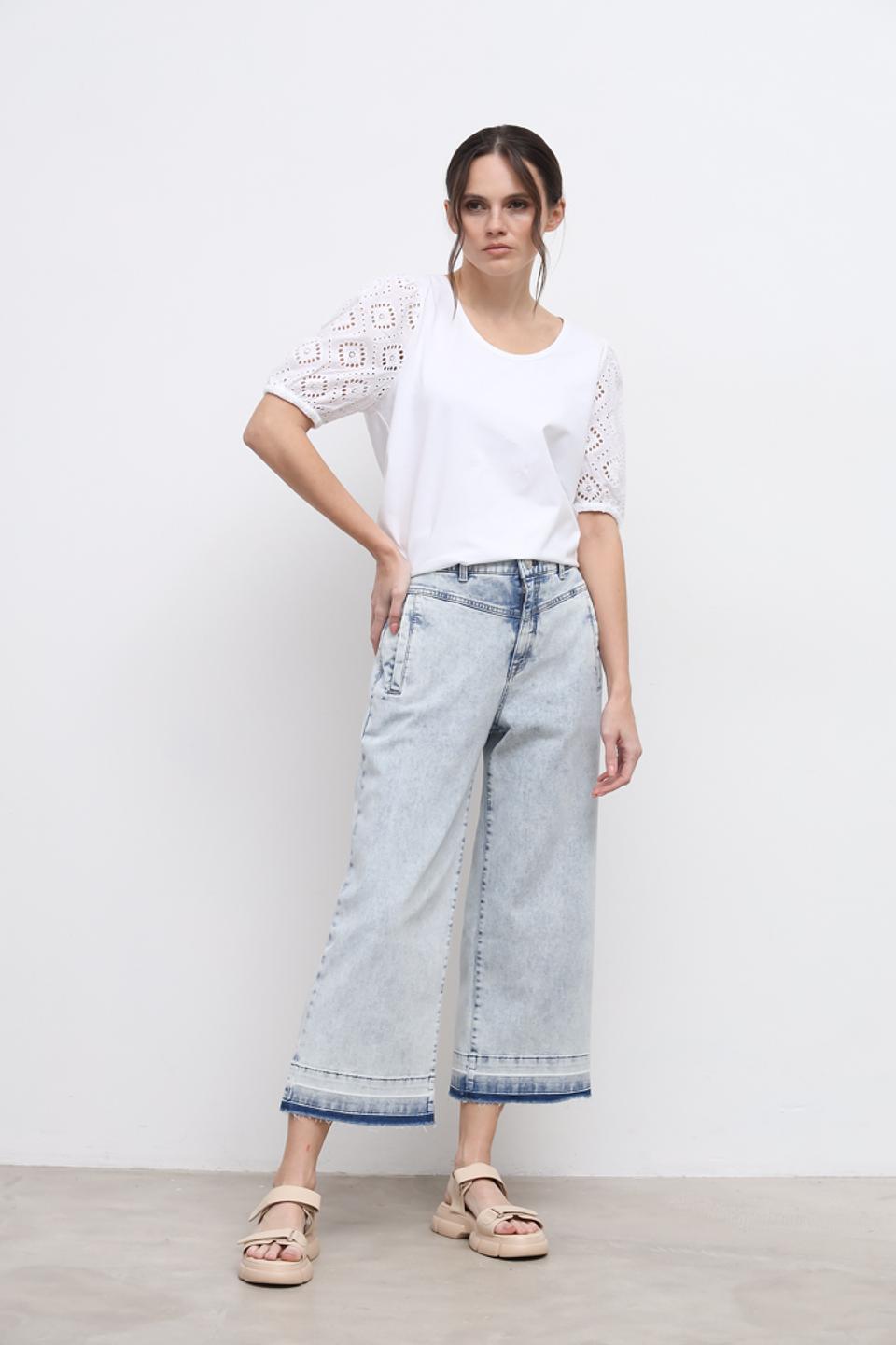 Футболка Oui с кружевными рукавами