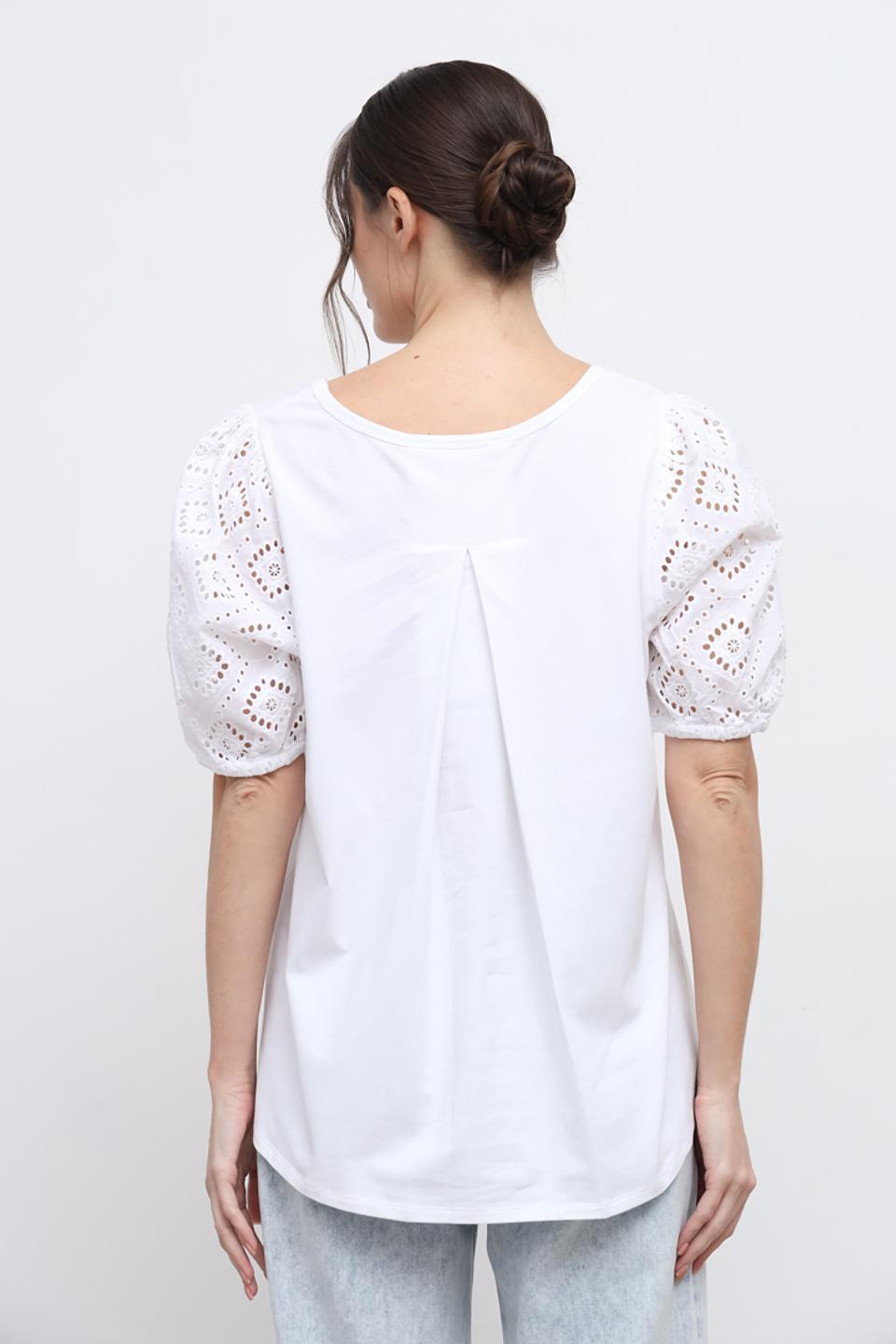 Футболка Oui с кружевными рукавами