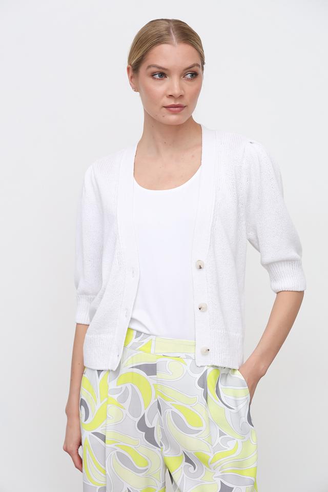 Кардиган Oui женский белый с рукавом 3/4