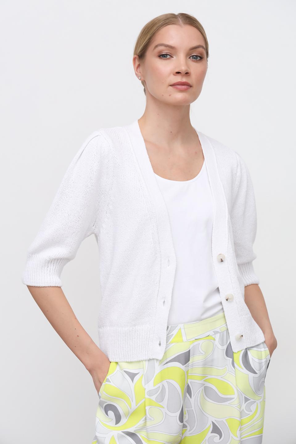 Кардиган Oui женский белый с рукавом 3/4