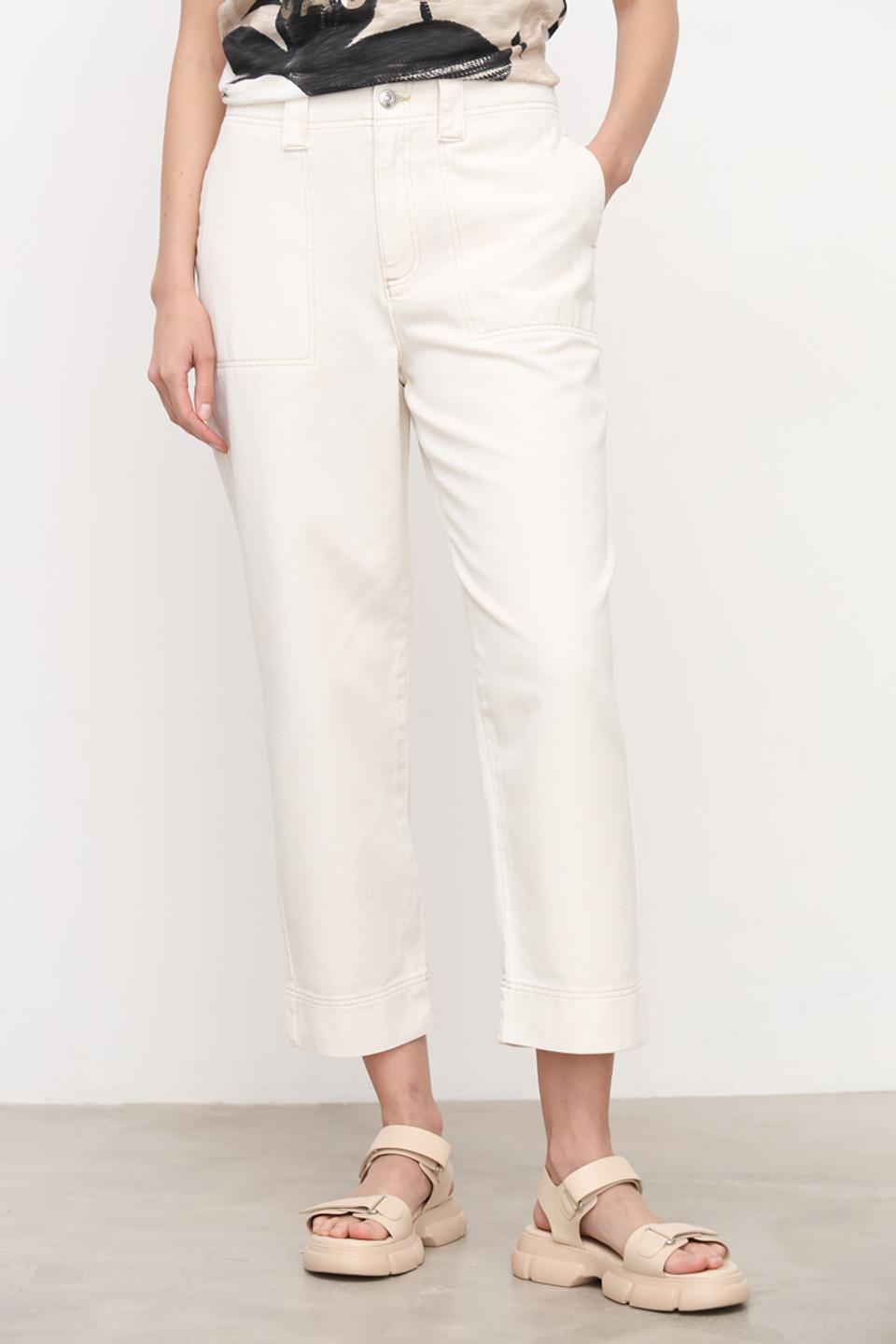 Джинсы Oui прямого кроя бежевые