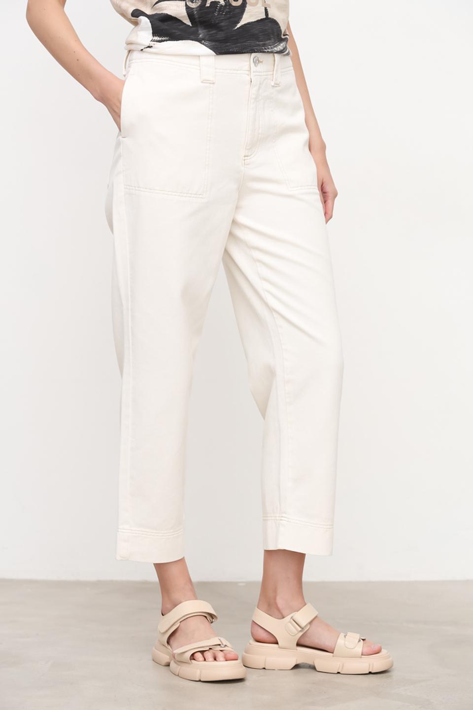 Джинсы Oui прямого кроя бежевые