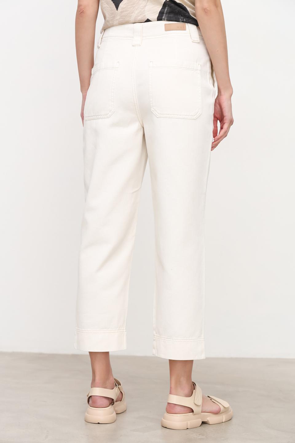 Джинсы Oui прямого кроя бежевые