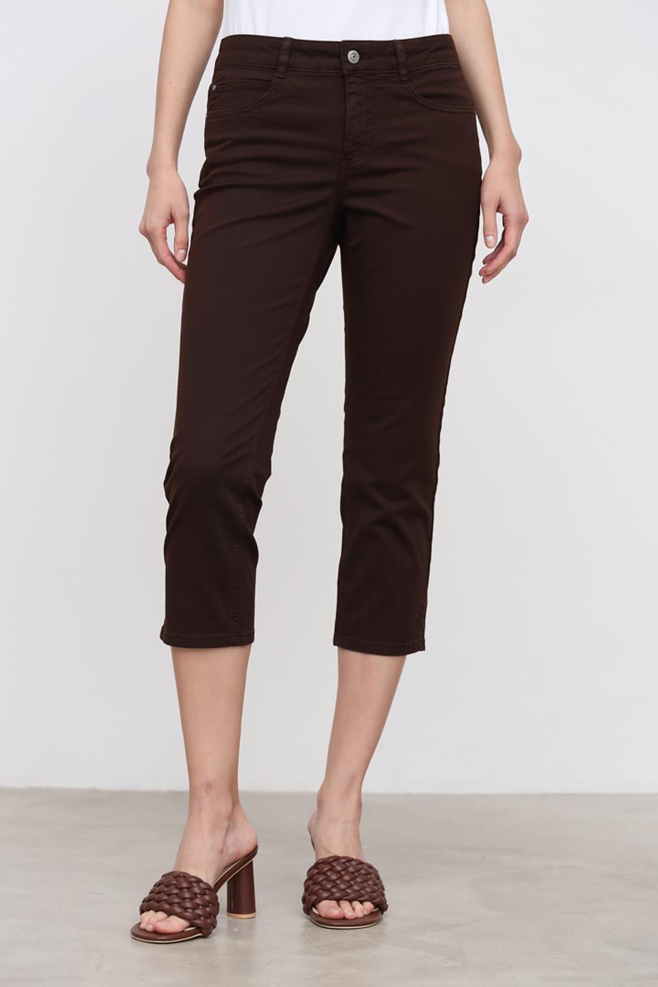 Джинсы капри Oui коричневые